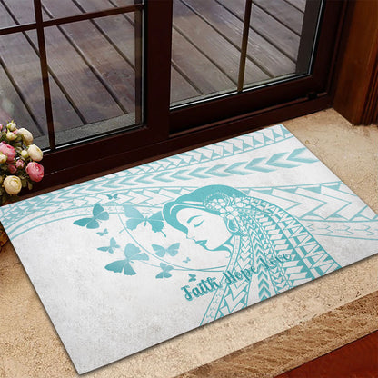 Polynesia Cervical Cancer Support Rubber Doormat Polynesian Women Faith Hope Love