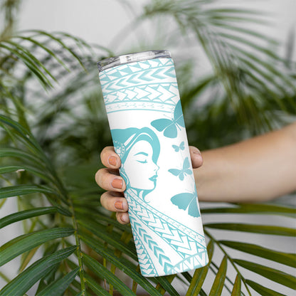 Polynesia Cervical Cancer Support Skinny Tumbler Polynesian Women Faith Hope Love