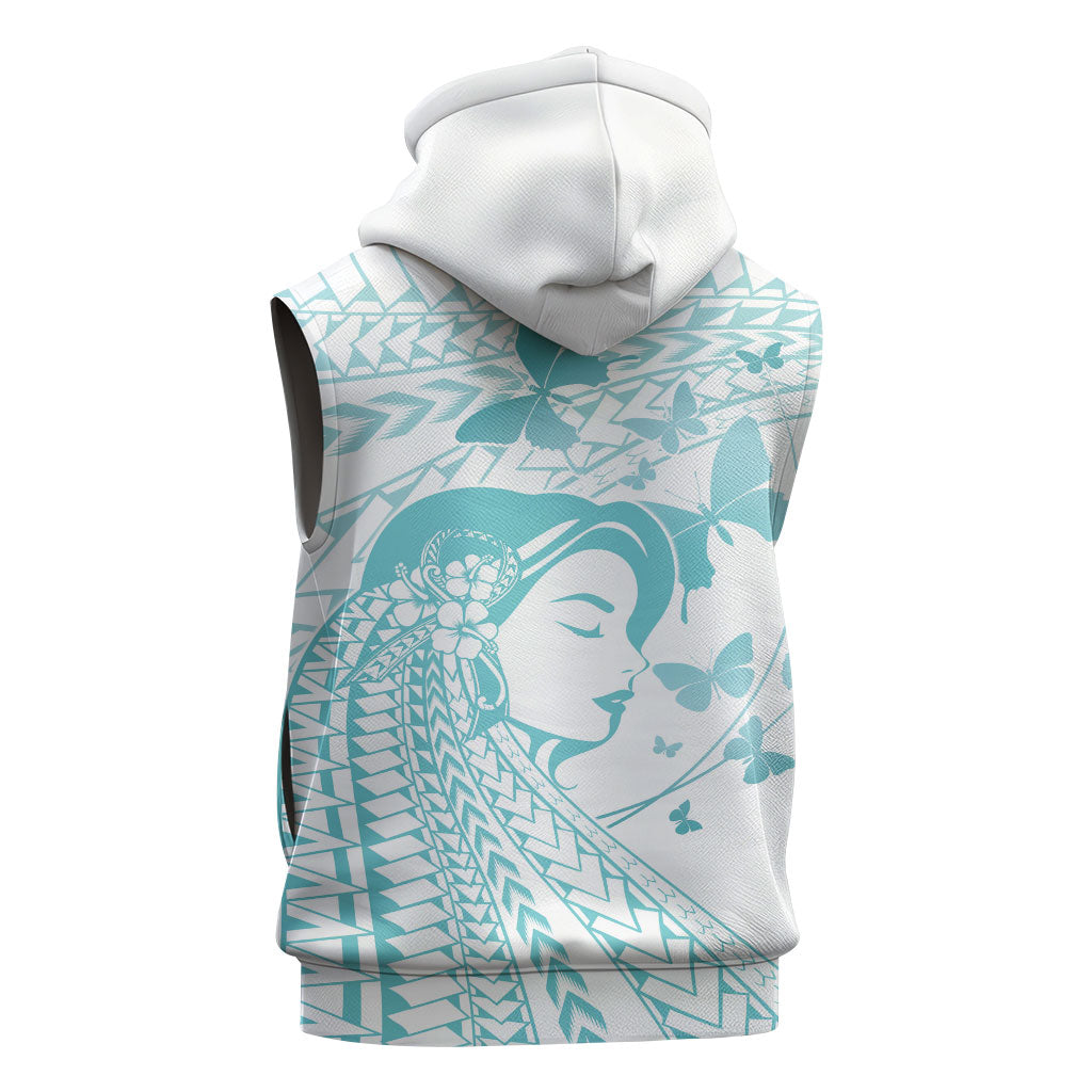 Polynesia Cervical Cancer Support Sleeveless Zip Hoodie Polynesian Women Faith Hope Love