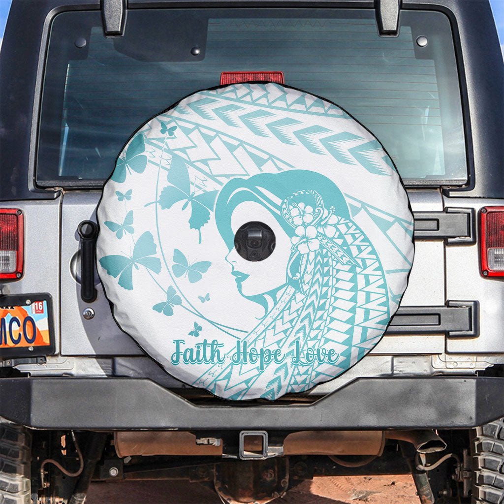 Polynesia Cervical Cancer Support Spare Tire Cover Polynesian Women Faith Hope Love