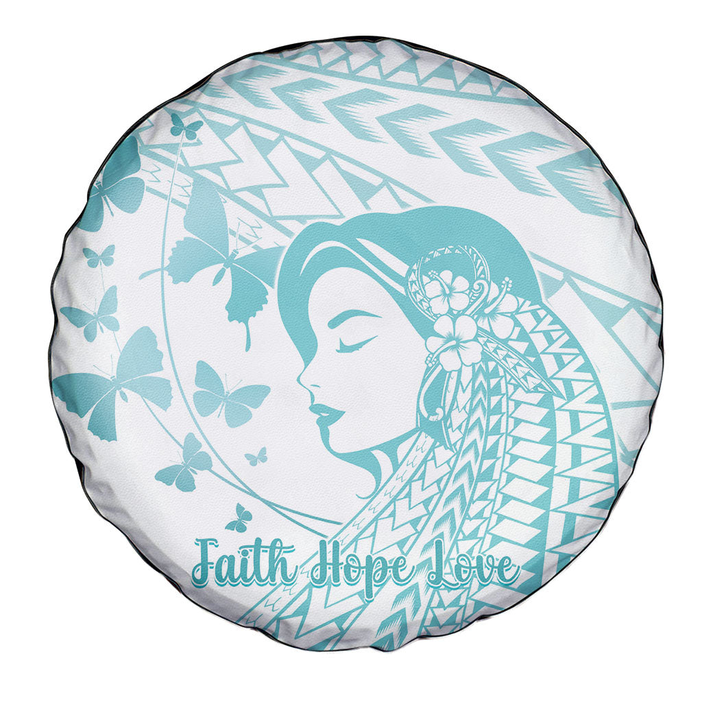 Polynesia Cervical Cancer Support Spare Tire Cover Polynesian Women Faith Hope Love