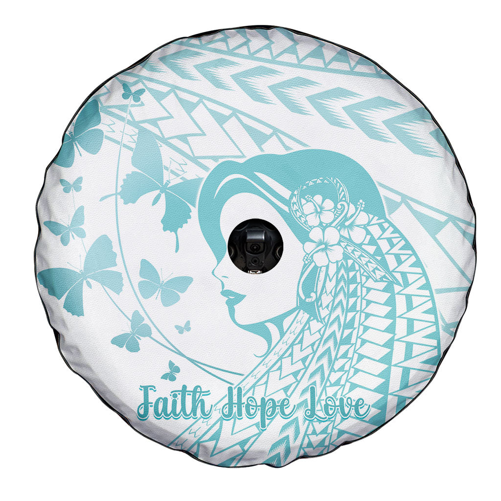 Polynesia Cervical Cancer Support Spare Tire Cover Polynesian Women Faith Hope Love