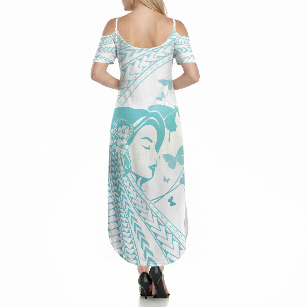 Polynesia Cervical Cancer Support Summer Maxi Dress Polynesian Women Faith Hope Love