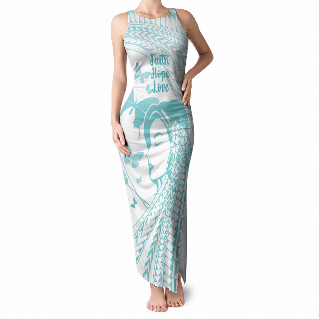Polynesia Cervical Cancer Support Tank Maxi Dress Polynesian Women Faith Hope Love