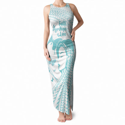 Polynesia Cervical Cancer Support Tank Maxi Dress Polynesian Women Faith Hope Love