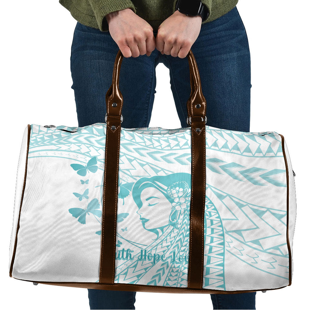 Polynesia Cervical Cancer Support Travel Bag Polynesian Women Faith Hope Love