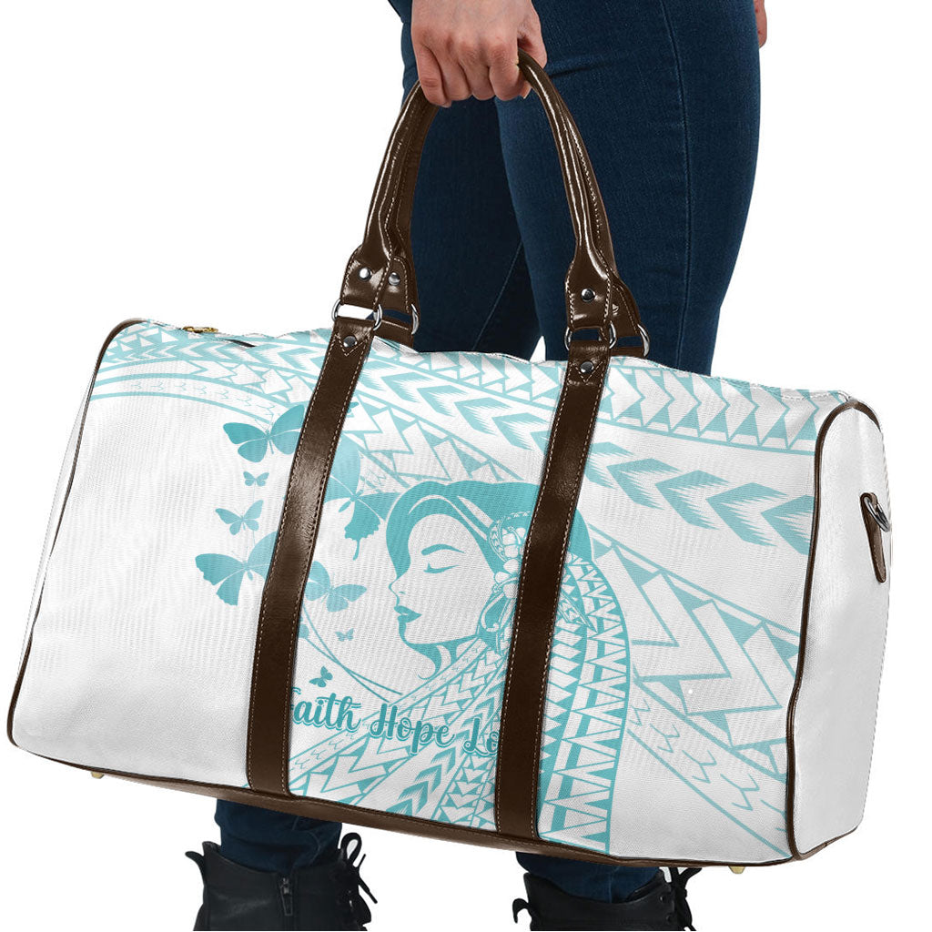 Polynesia Cervical Cancer Support Travel Bag Polynesian Women Faith Hope Love