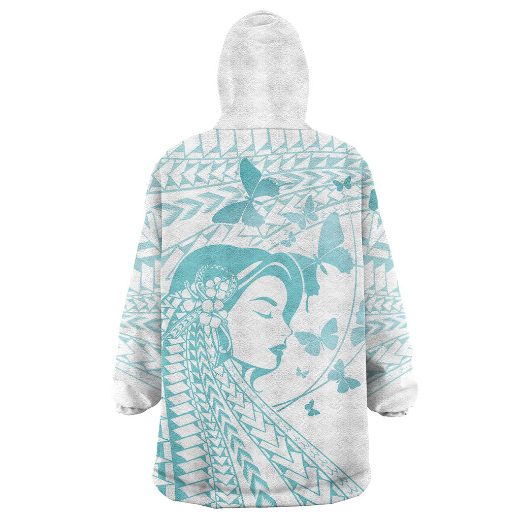 Polynesia Cervical Cancer Support Wearable Blanket Hoodie Polynesian Women Faith Hope Love