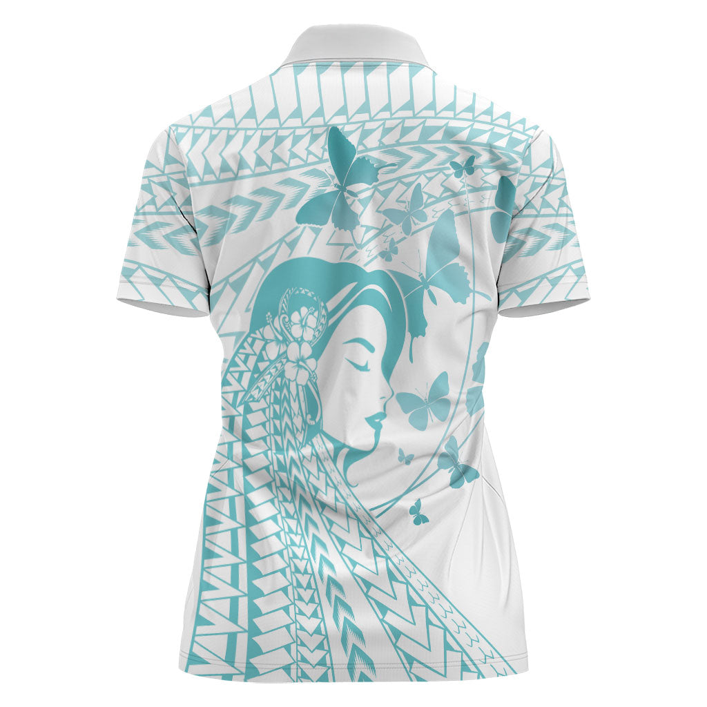 Polynesia Cervical Cancer Support Women Polo Shirt Polynesian Women Faith Hope Love