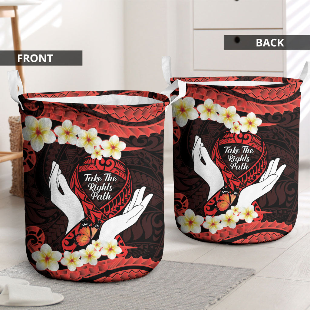 Polynesia AIDS Support Laundry Basket Take The Rights Path Polynesian Pattern