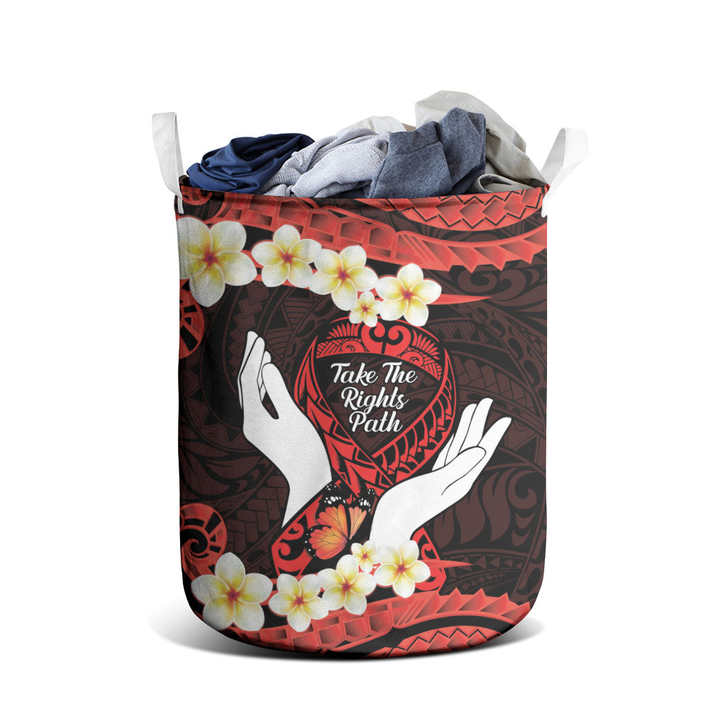 Polynesia AIDS Support Laundry Basket Take The Rights Path Polynesian Pattern