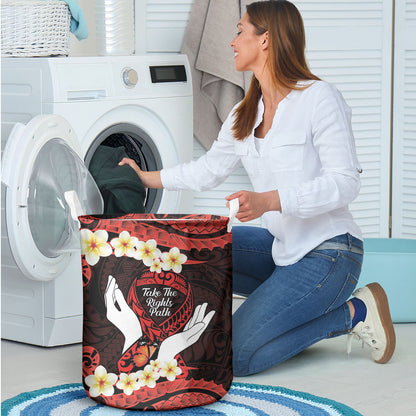 Polynesia AIDS Support Laundry Basket Take The Rights Path Polynesian Pattern