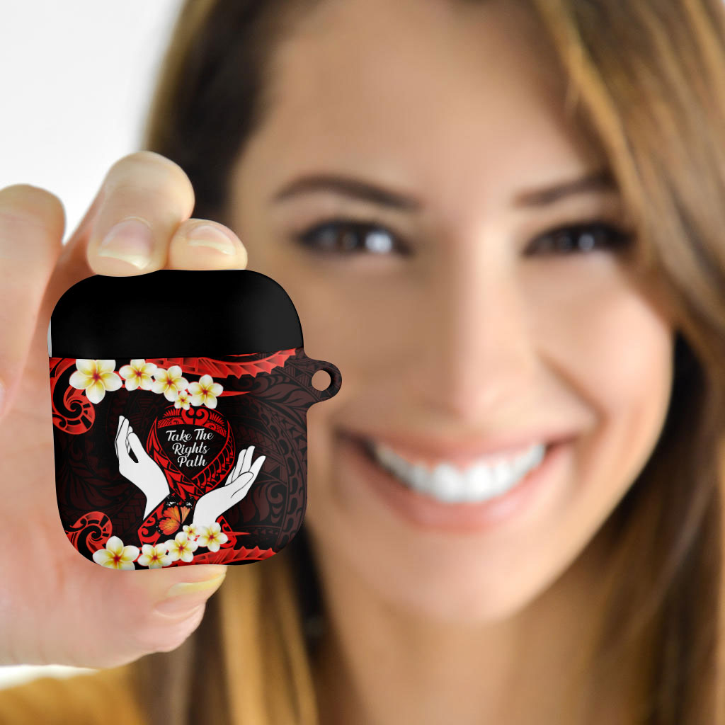 Polynesia AIDS Support AirPods Case Take The Rights Path Polynesian Pattern