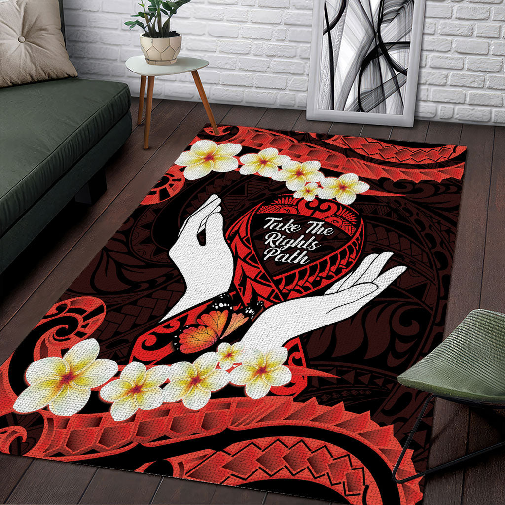 Polynesia AIDS Support Area Rug Take The Rights Path Polynesian Pattern