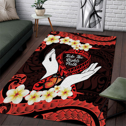 Polynesia AIDS Support Area Rug Take The Rights Path Polynesian Pattern