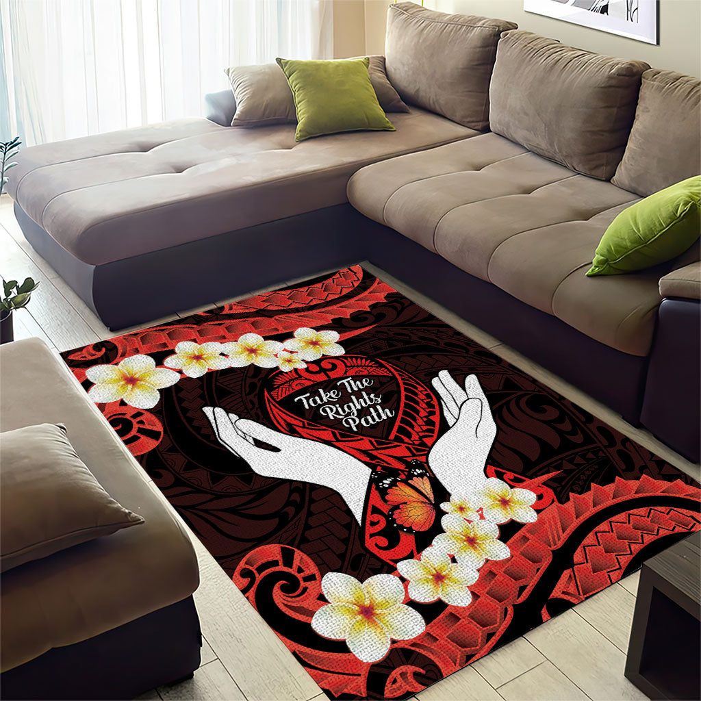 Polynesia AIDS Support Area Rug Take The Rights Path Polynesian Pattern