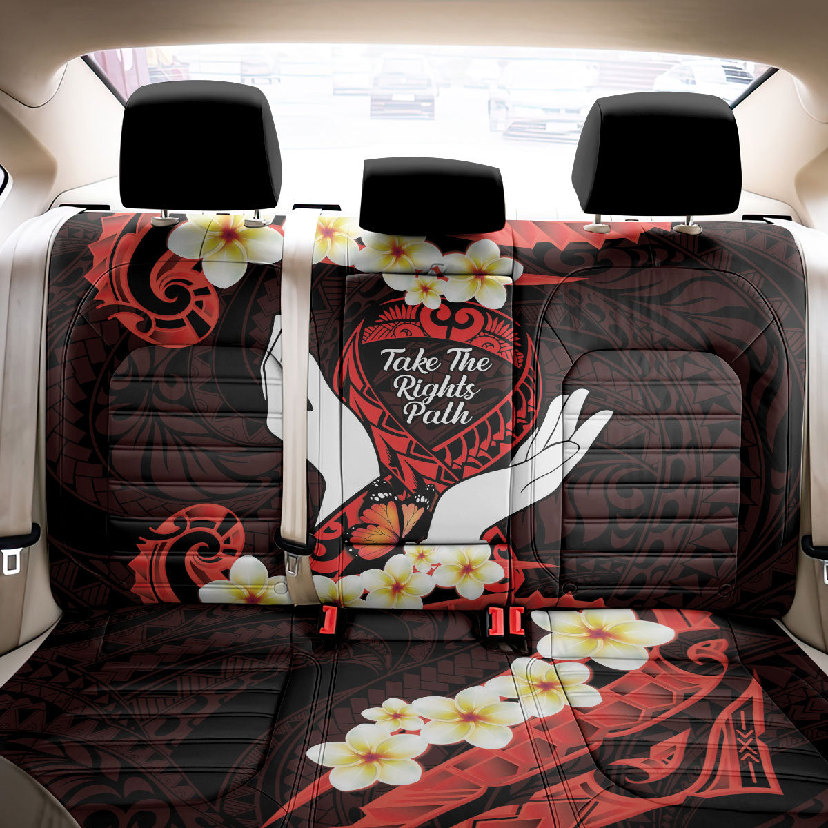 Polynesia AIDS Support Back Car Seat Cover Take The Rights Path Polynesian Pattern