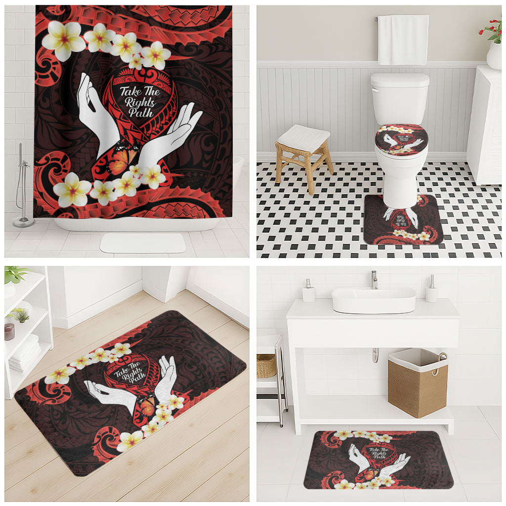 Polynesia AIDS Support Bathroom Set Take The Rights Path Polynesian Pattern