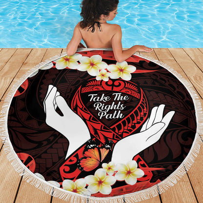 Polynesia AIDS Support Beach Blanket Take The Rights Path Polynesian Pattern