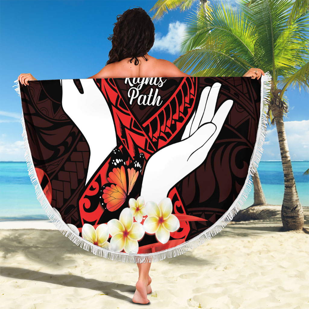Polynesia AIDS Support Beach Blanket Take The Rights Path Polynesian Pattern