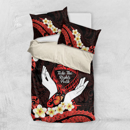 Polynesia AIDS Support Bedding Set Take The Rights Path Polynesian Pattern