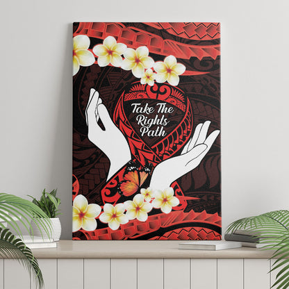 Polynesia AIDS Support Canvas Wall Art Take The Rights Path Polynesian Pattern