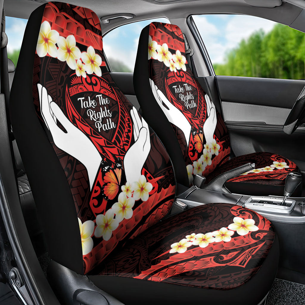 Polynesia AIDS Support Car Seat Cover Take The Rights Path Polynesian Pattern