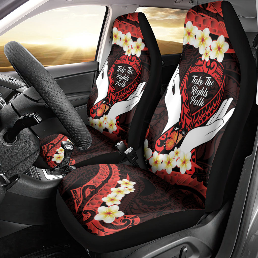 Polynesia AIDS Support Car Seat Cover Take The Rights Path Polynesian Pattern