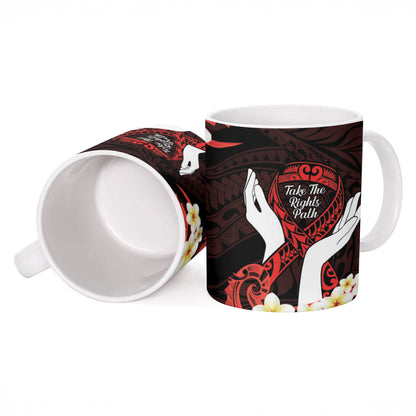 Polynesia AIDS Support Ceramic Mug Take The Rights Path Polynesian Pattern