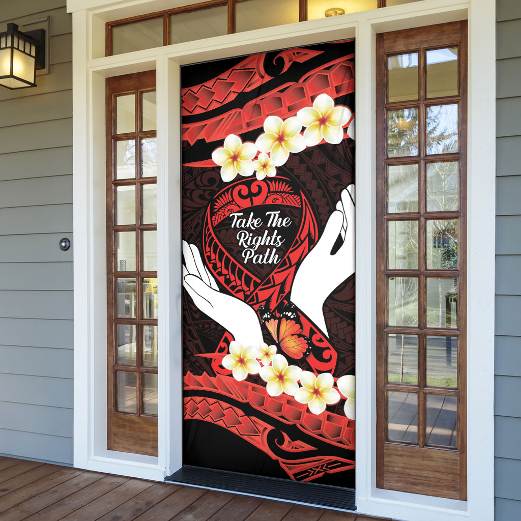 Polynesia AIDS Support Door Cover Take The Rights Path Polynesian Pattern