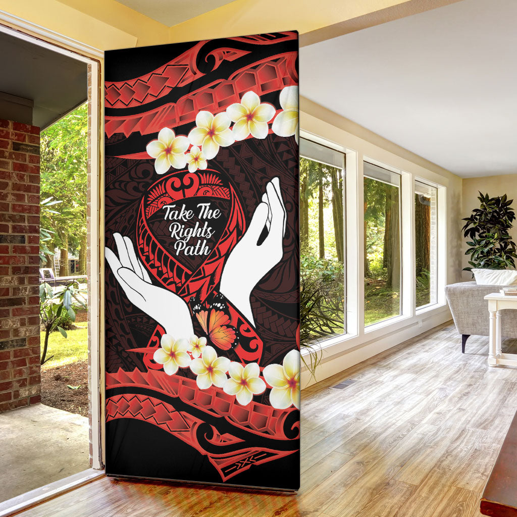 Polynesia AIDS Support Door Cover Take The Rights Path Polynesian Pattern