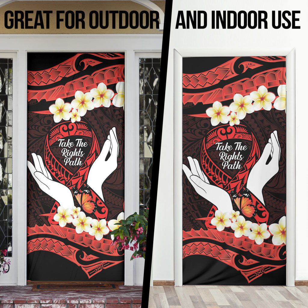 Polynesia AIDS Support Door Cover Take The Rights Path Polynesian Pattern