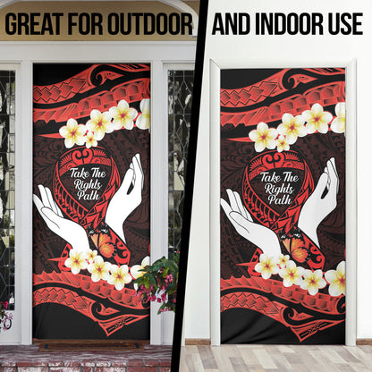 Polynesia AIDS Support Door Cover Take The Rights Path Polynesian Pattern