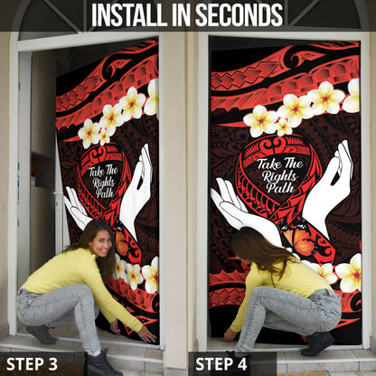 Polynesia AIDS Support Door Cover Take The Rights Path Polynesian Pattern