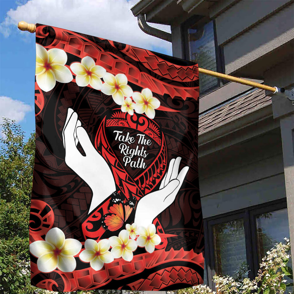 Polynesia AIDS Support Garden Flag Take The Rights Path Polynesian Pattern