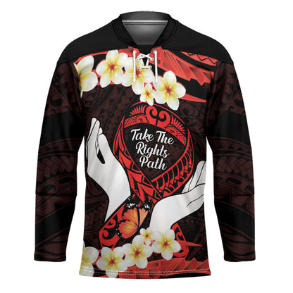Polynesia AIDS Support Hockey Jersey Take The Rights Path Polynesian Pattern