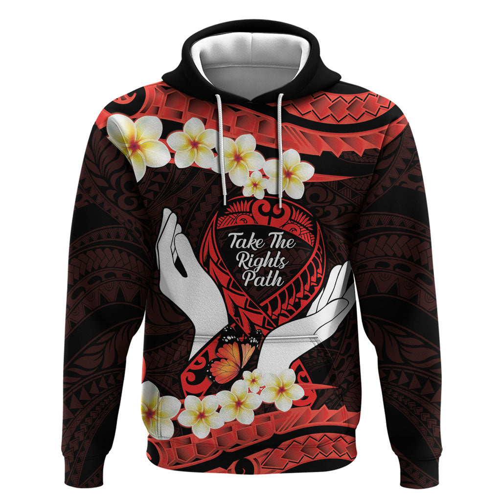 Polynesia AIDS Support Hoodie Take The Rights Path Polynesian Pattern