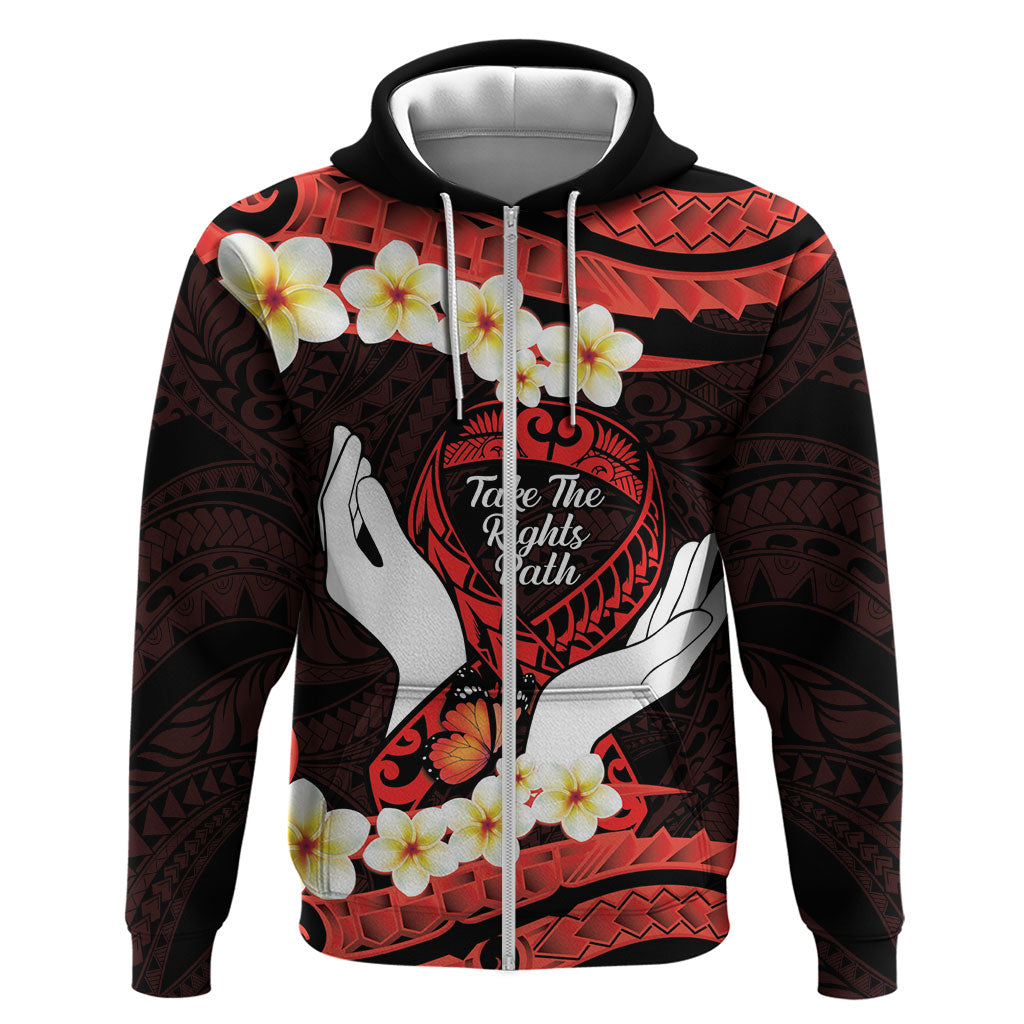 Polynesia AIDS Support Hoodie Take The Rights Path Polynesian Pattern