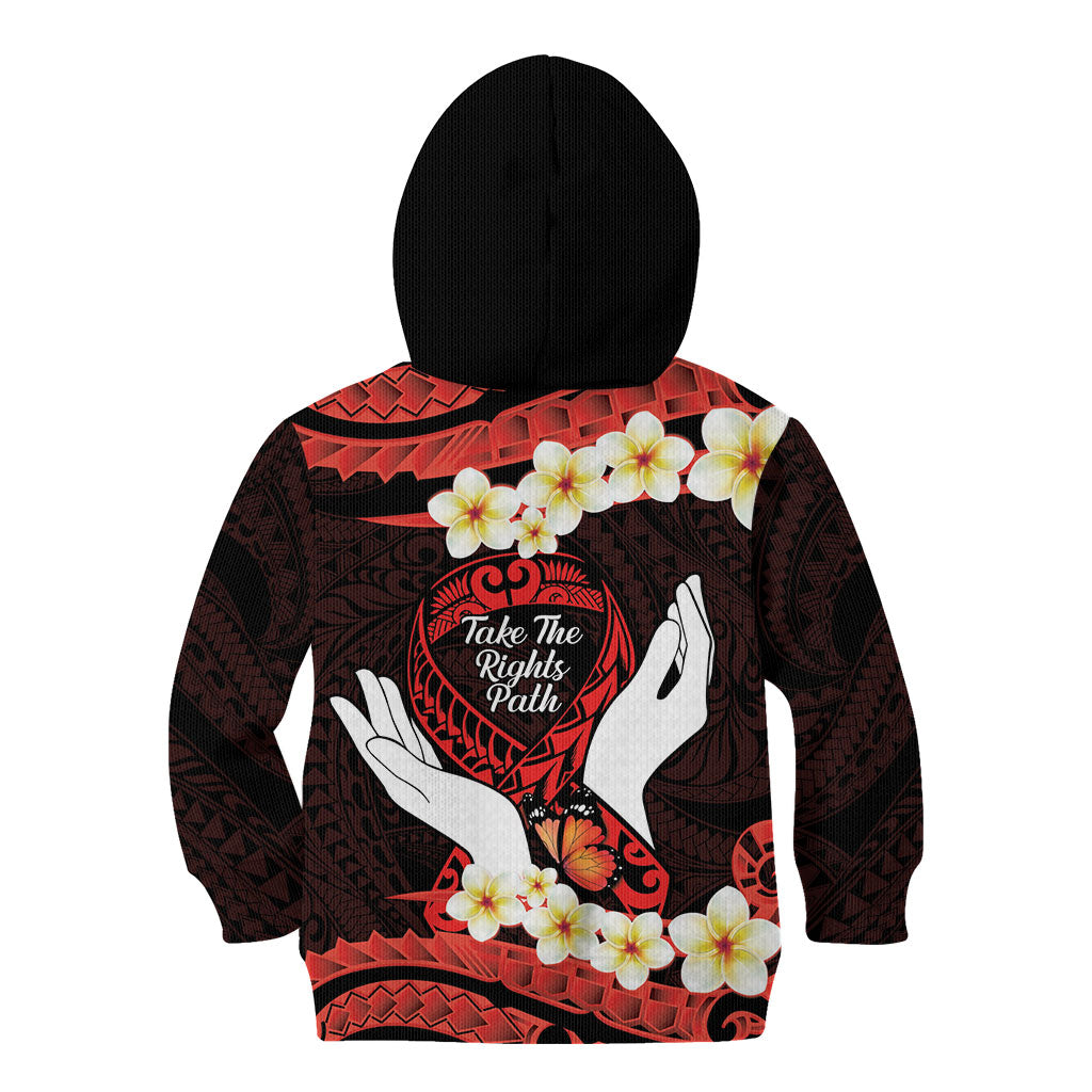 Polynesia AIDS Support Kid Hoodie Take The Rights Path Polynesian Pattern