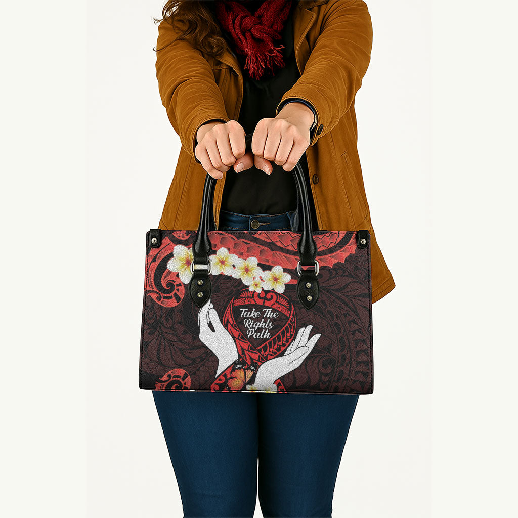 Polynesia AIDS Support Leather Bag Take The Rights Path Polynesian Pattern