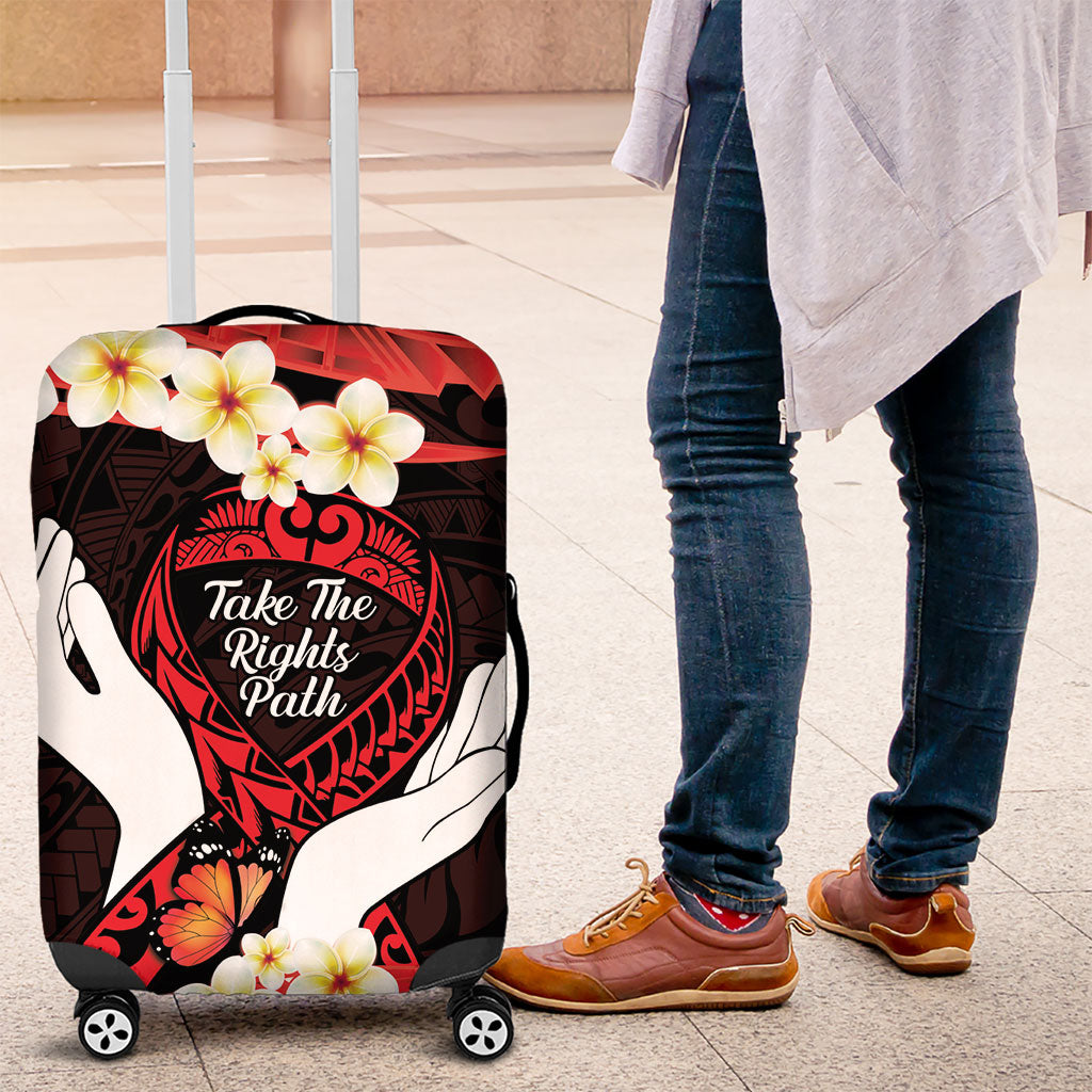 Polynesia AIDS Support Luggage Cover Take The Rights Path Polynesian Pattern
