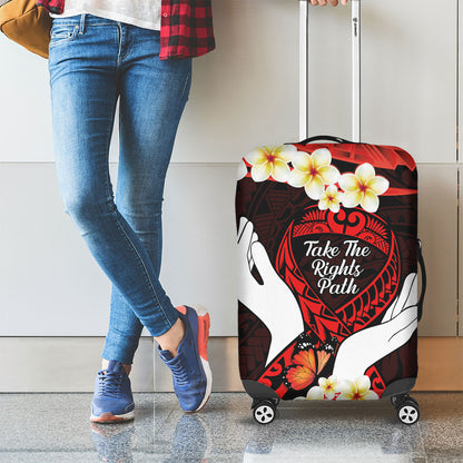 Polynesia AIDS Support Luggage Cover Take The Rights Path Polynesian Pattern