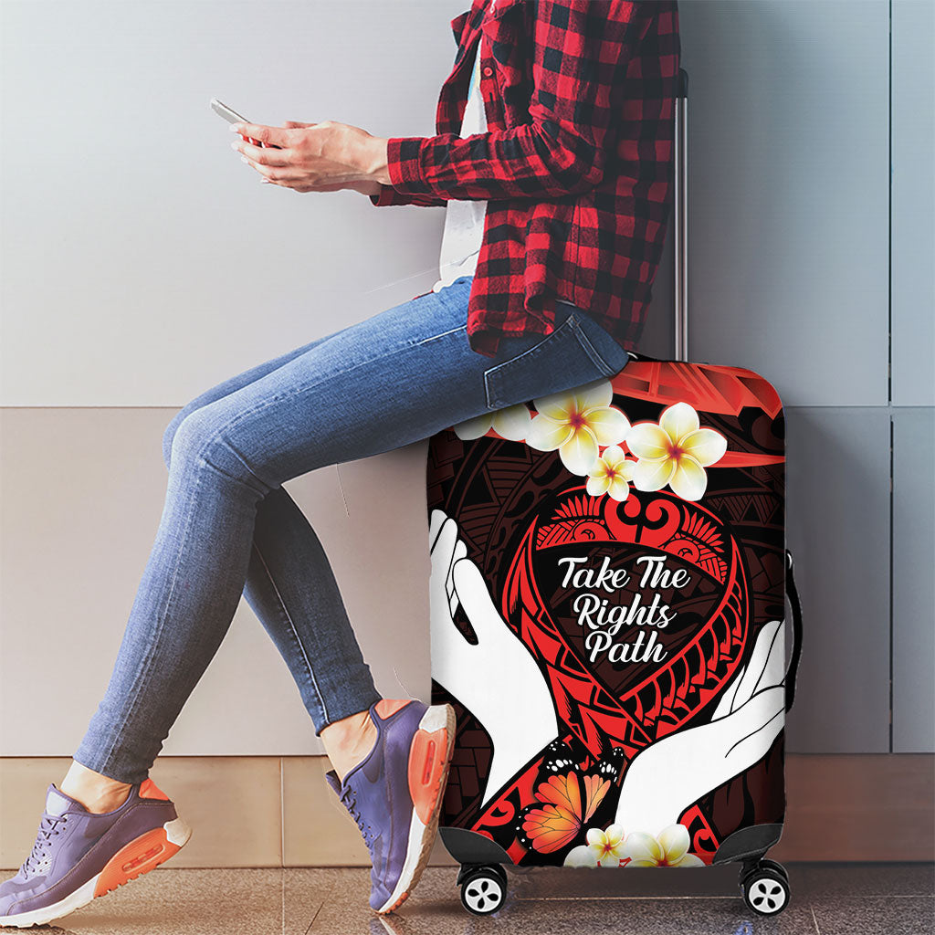 Polynesia AIDS Support Luggage Cover Take The Rights Path Polynesian Pattern