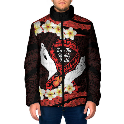 Polynesia AIDS Support Padded Jacket Take The Rights Path Polynesian Pattern