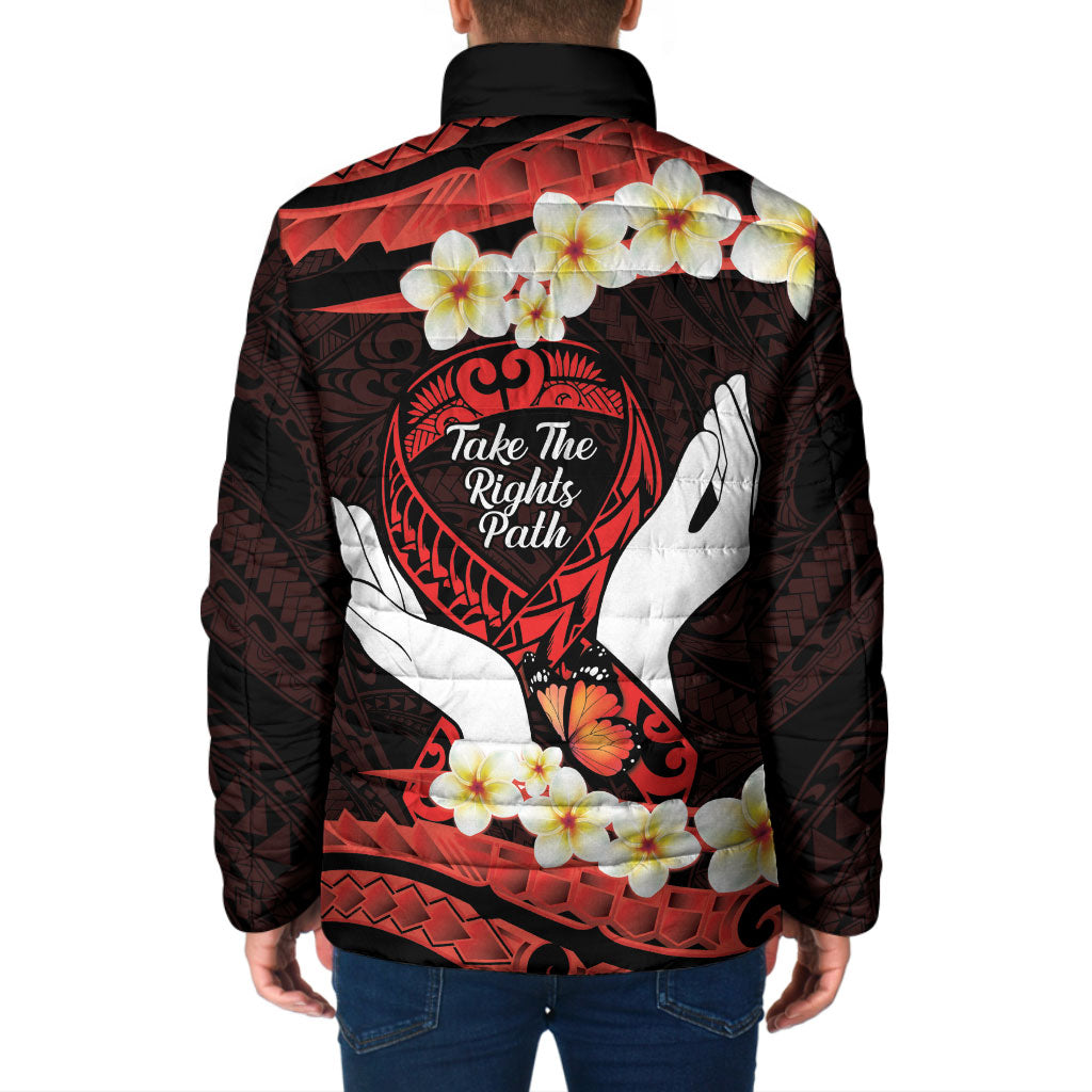Polynesia AIDS Support Padded Jacket Take The Rights Path Polynesian Pattern