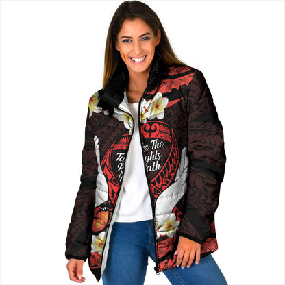 Polynesia AIDS Support Padded Jacket Take The Rights Path Polynesian Pattern