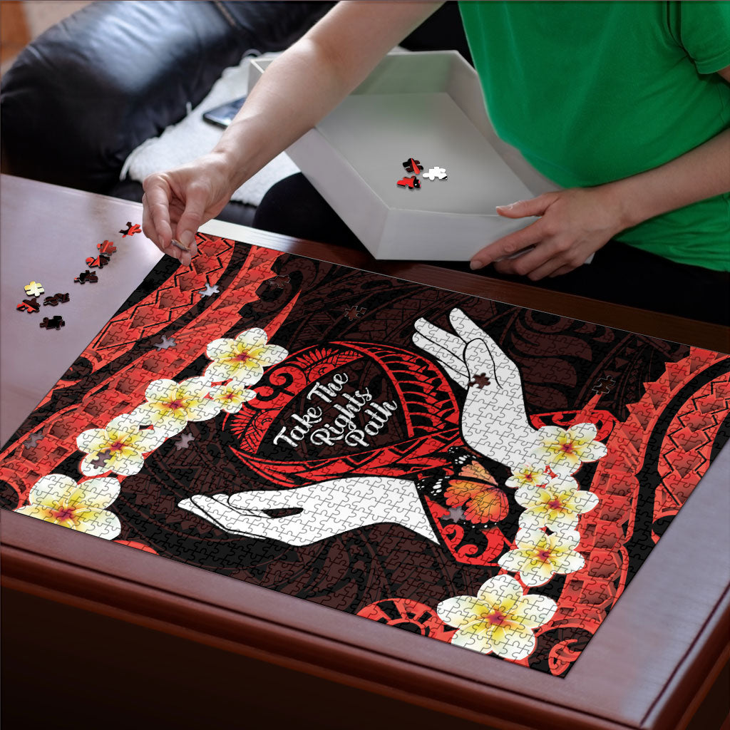 Polynesia AIDS Support Puzzle Take The Rights Path Polynesian Pattern