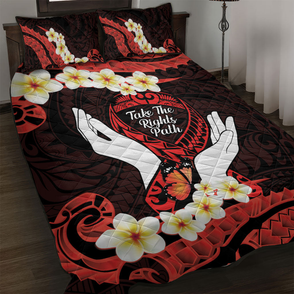 Polynesia AIDS Support Quilt Bed Set Take The Rights Path Polynesian Pattern