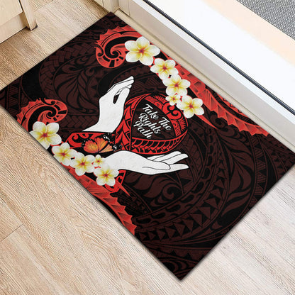 Polynesia AIDS Support Rubber Doormat Take The Rights Path Polynesian Pattern