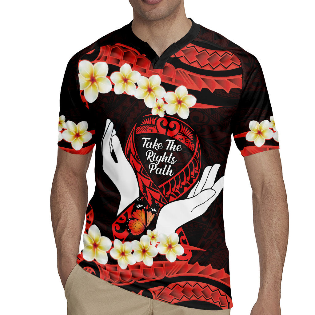 Polynesia AIDS Support Rugby Jersey Take The Rights Path Polynesian Pattern